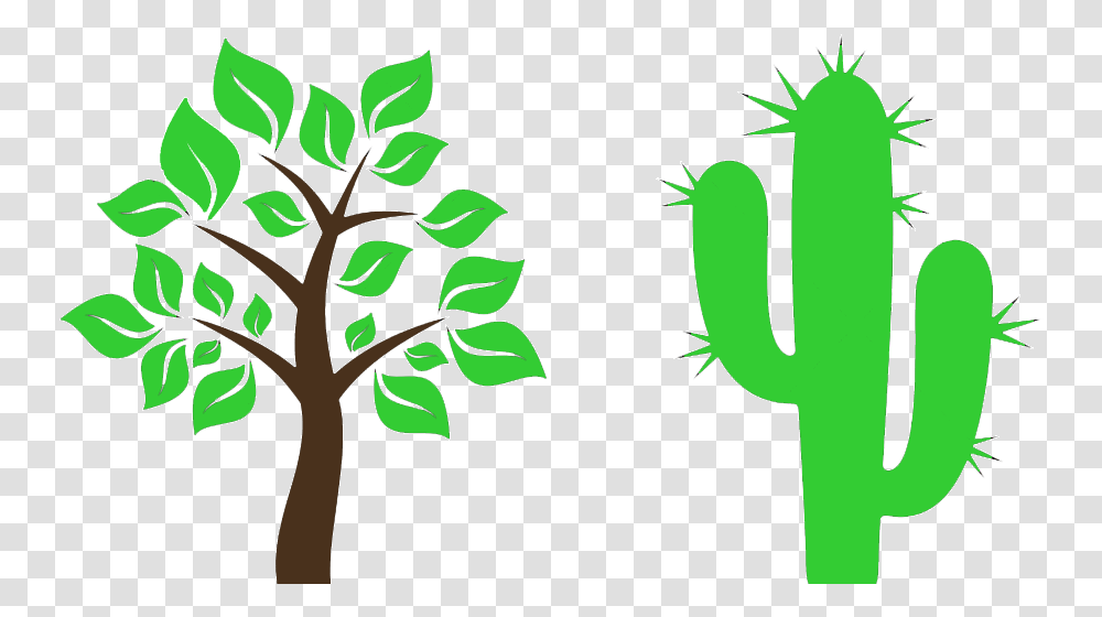 Clipart Tree Cactus Free Tree With Leaves Clipart, Plant, Leaf, Green Transparent Png