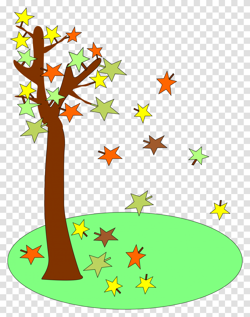 Clipart Tree Garden Fall Clip Art, Plant, Star Symbol, Leaf Transparent Png