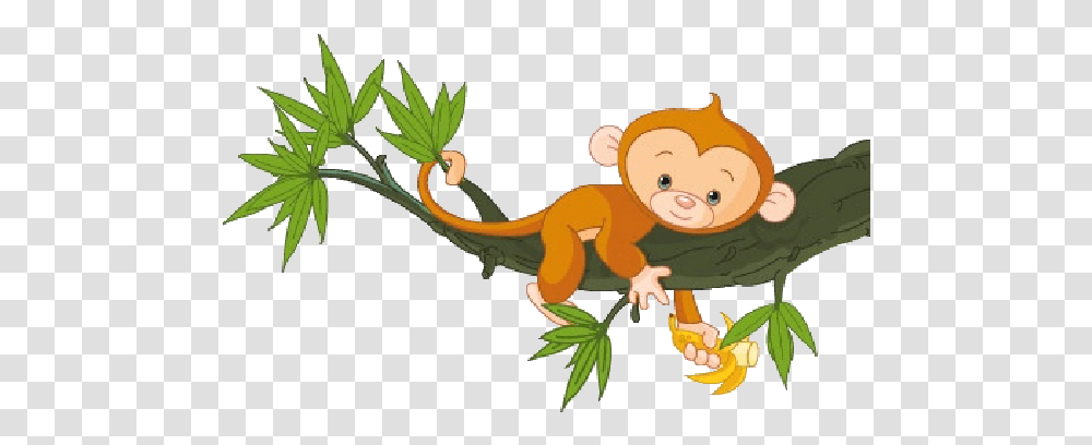 Clipart Trees Monkey Monkey On A Tree Cartoon, Animal, Toy, Reptile, Dinosaur Transparent Png