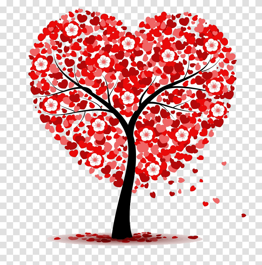 Clipart Trees Valentines Day Heart Tree, Graphics, Floral Design, Pattern, Plant Transparent Png