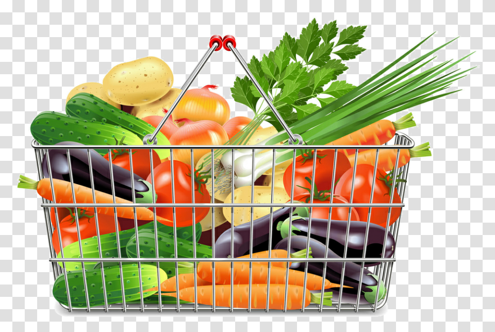 Clipart Vegetables Basket Vegetable Fruits And Vegetables, Plant, Produce, Food, Shopping Basket Transparent Png
