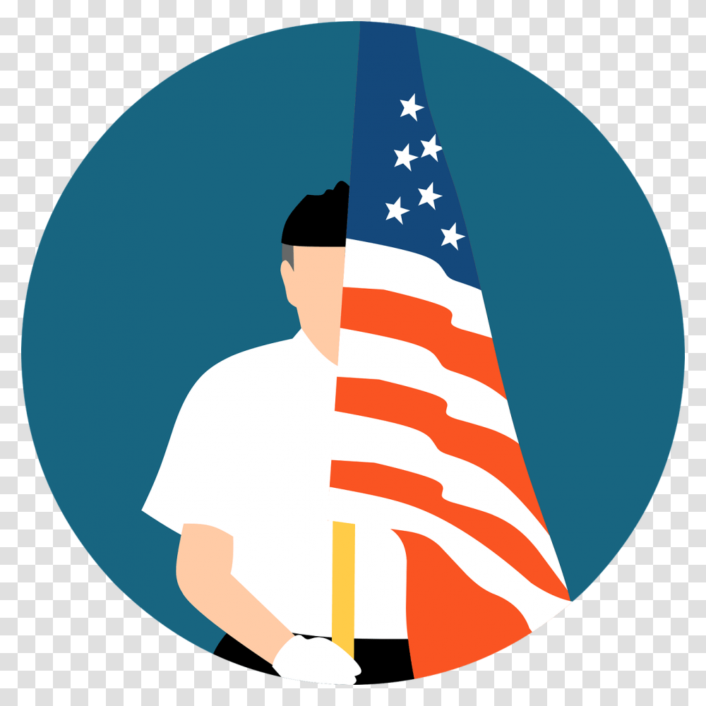 Clipart Veterans Day Icon, Flag, Person, Human Transparent Png