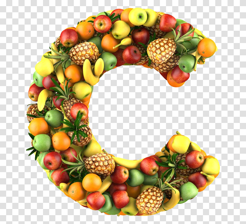 Clipart Vitamins Vitamin C Fruits, Plant, Food, Pineapple, Wreath Transparent Png