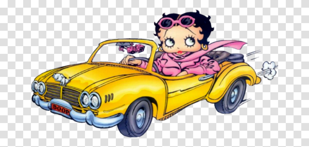 Clipart Voiture Betty Boop In A Car, Vehicle, Transportation, Automobile, Convertible Transparent Png
