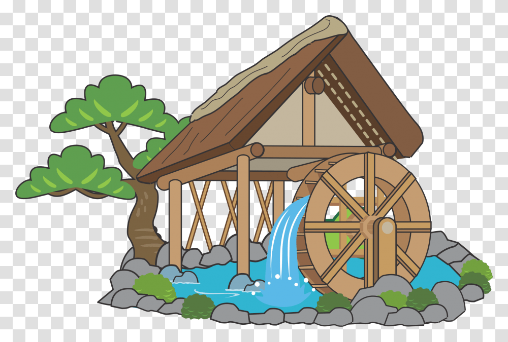 Clipart Waterwheel, Building, Nature, Outdoors, Shelter Transparent Png