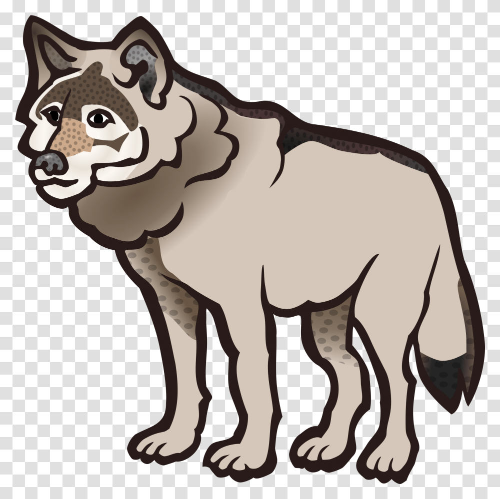 Clipart Wolf Coloured Hd Image Clipart Wolf Clip Art Black And White, Animal, Mammal, Wildlife, Reptile Transparent Png