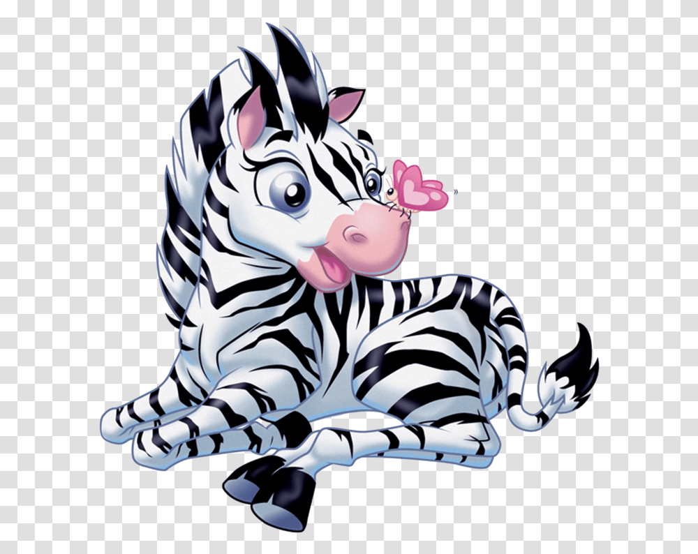 Clipart Zebra Mother Baby Cartoon Zebra, Tiger, Wildlife, Mammal, Animal Transparent Png