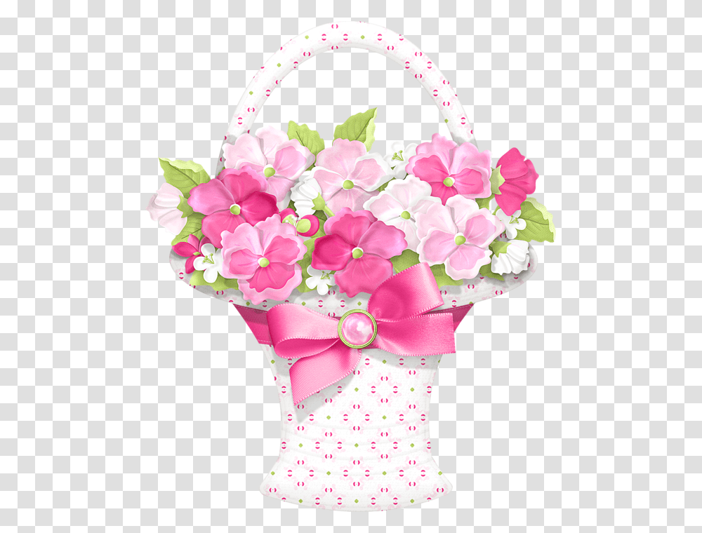 Cliparts Of Flower Basket, Plant, Blossom, Geranium, Rose Transparent Png
