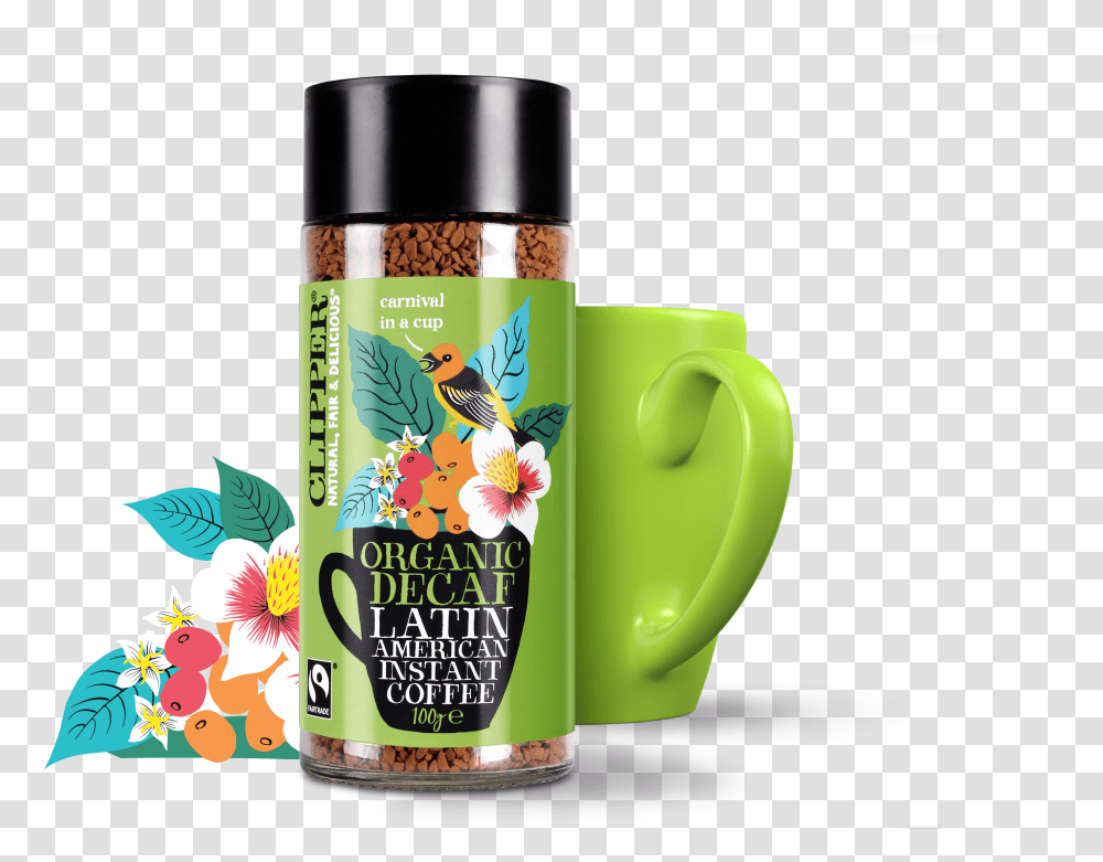 Clipper Fairtrade Organic Latin American Instant Coffee, Coffee Cup, Cylinder Transparent Png
