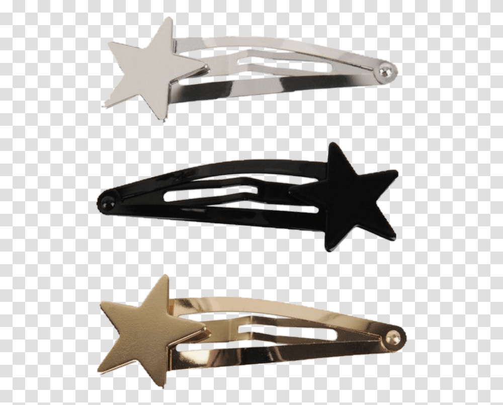Clips Hairclip Hair Hairaccessories Stars Star Aesthetic Hair Clips, Weapon, Weaponry, Hair Slide Transparent Png