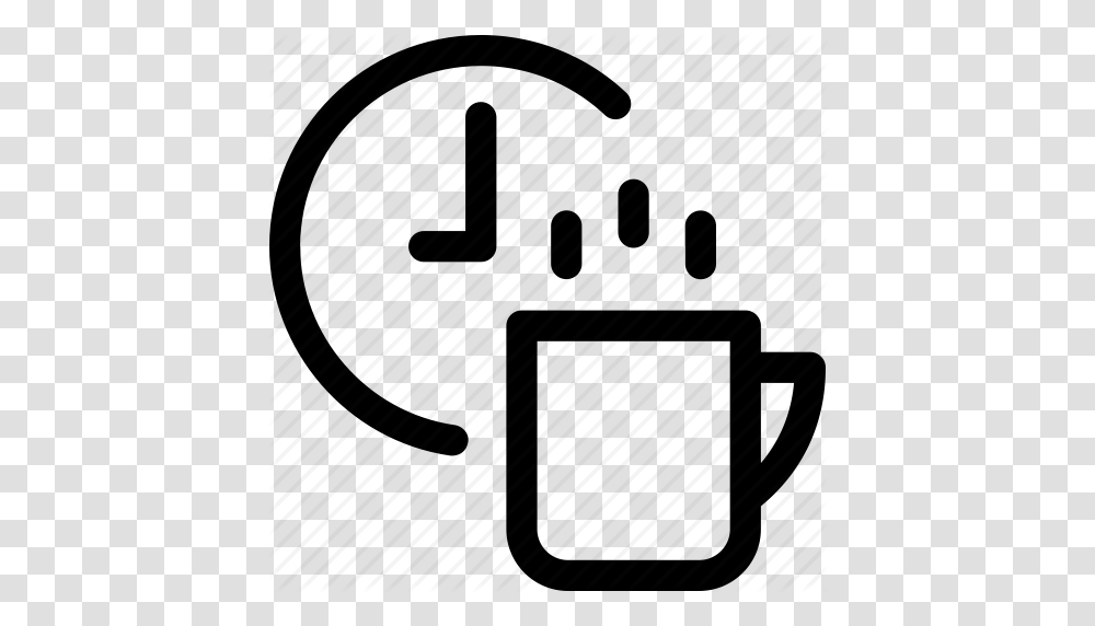 Clock Cup Refreshment Tea Break Time Icon, Word, Security, Alphabet Transparent Png