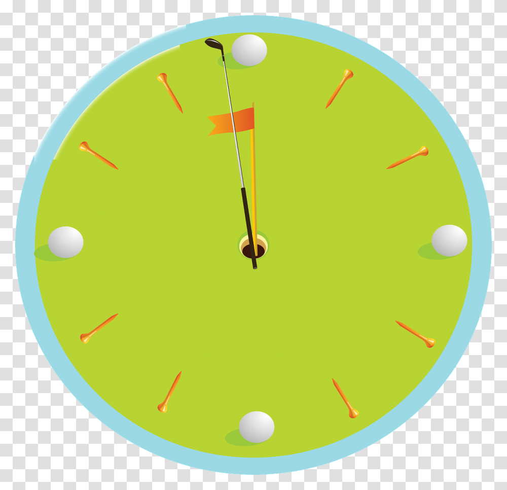 Clock Face Dial Golf Ball Tee Image Clipart, Analog Clock, Tennis Ball, Sport, Sports Transparent Png