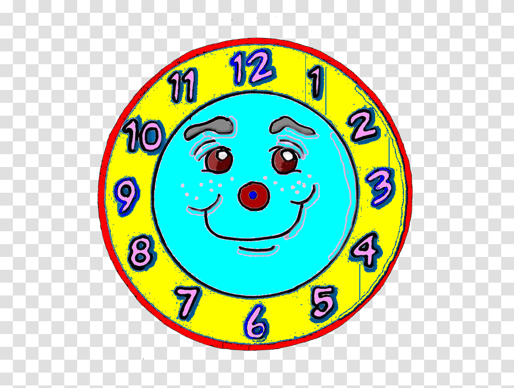 Clock Face Happy Face Circle Clipart Full Size Clipart Happy Clock Face Clipart, Analog Clock, Wall Clock, Meal, Food Transparent Png