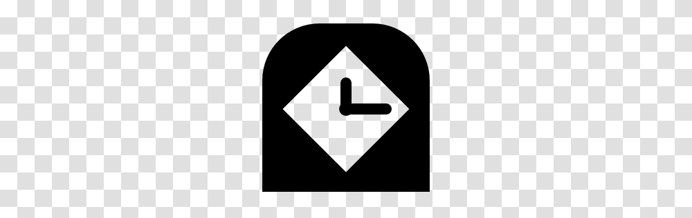 Clock For Table With Diamond Shape And Outline Pngicoicns Free, Road Sign, Business Card, Paper Transparent Png