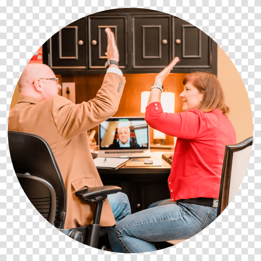 Clock Hands Sitting, Person, Furniture, Table, Desk Transparent Png