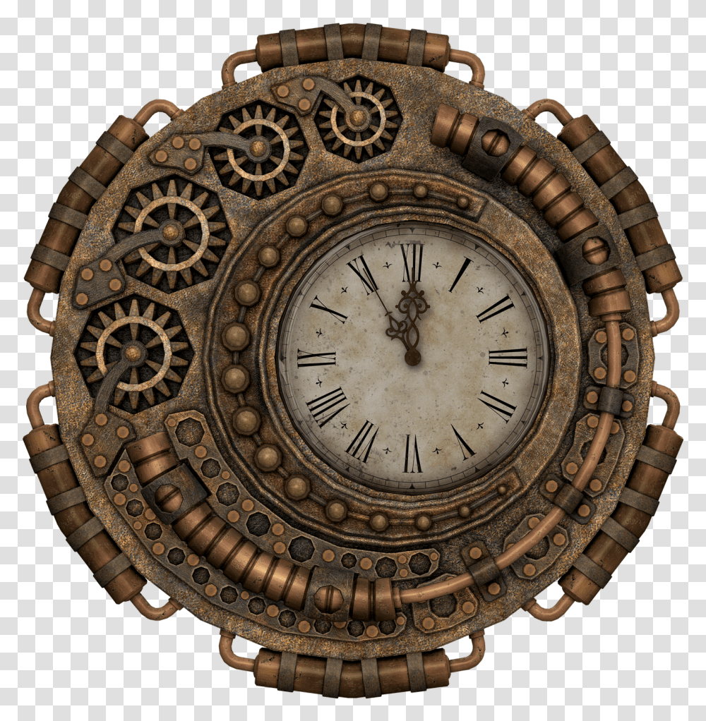 Clock Time Time Of Fantasy Steampunk Isolated Clock Steampunk, Clock Tower, Architecture, Building, Analog Clock Transparent Png