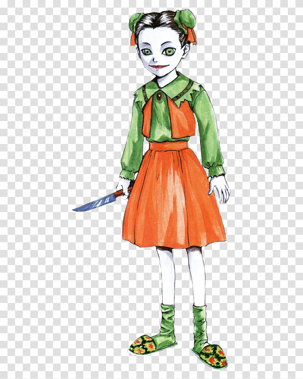 Clock Tower Ghost Head Wiki Stephanie Tate Clock Tower, Costume, Person, Sleeve Transparent Png