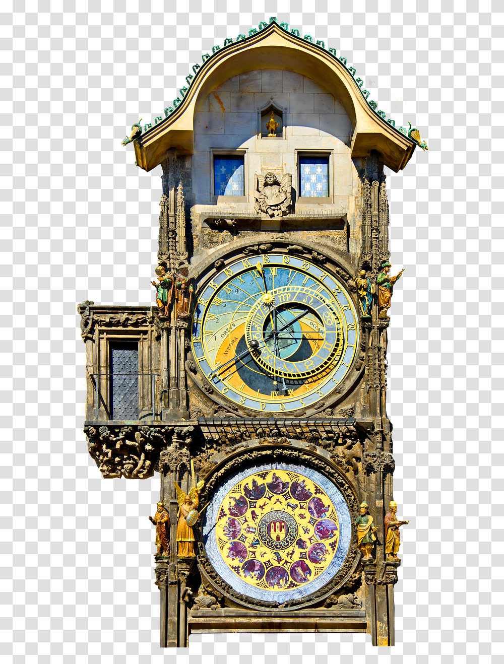 Clockold Town Hallastronomicalmoon Phases Prague Astronomical Clock, Tower, Architecture, Building, Clock Tower Transparent Png