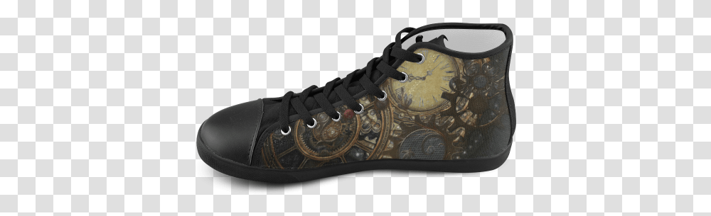 Clocks And Gears High Top Canvas Cars Shoes Men, Clothing, Apparel, Footwear, Sneaker Transparent Png