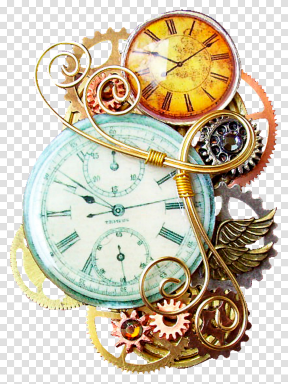 Clocks Gears Background Steampunk Pocket Watch, Wristwatch, Analog Clock, Clock Tower, Architecture Transparent Png