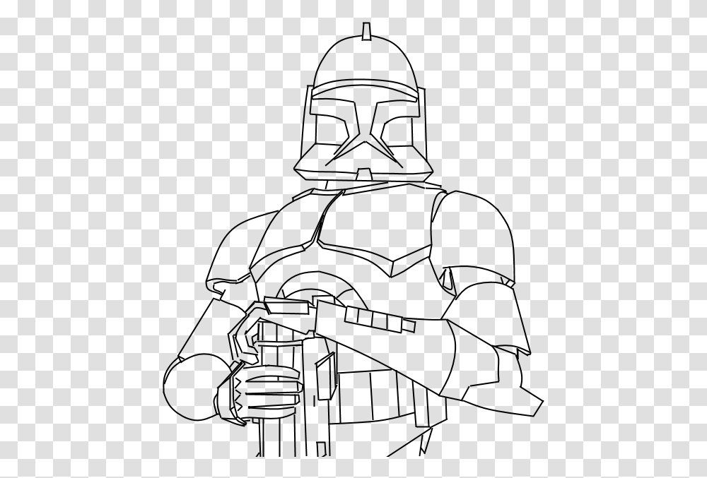 Clone Trooper Drawings Draw A Clone Trooper, Gray, World Of Warcraft Transparent Png
