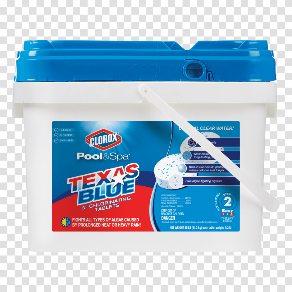 Clorox Poolampspa Texas Blue Chlorinating Tablets, Ice, Outdoors, Nature, Paint Container Transparent Png