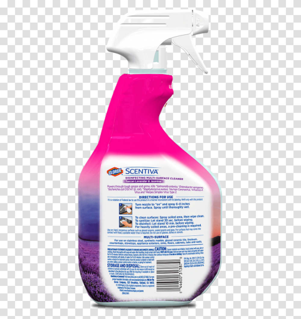 Clorox Scentiva Disinfecting Multi Surface Cleaner Clorox Scentiva Multi Surface Cleaner Ingredients, Label, Bottle, Food Transparent Png