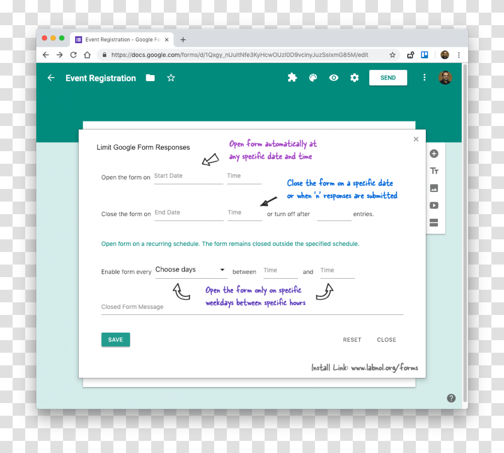 Close Google Forms Limit Responses In Google Forms, File, Webpage, Driving License Transparent Png
