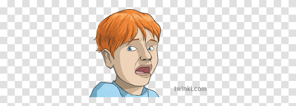 Close Up Of Boys Scared Face People Activity Emotion Ks2 Cartoon, Head, Person, Mouth, Hair Transparent Png