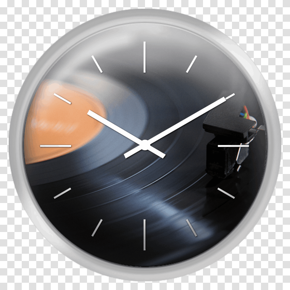 Close Up Of Needle Playing Record Wall Clock, Analog Clock, Helmet, Apparel Transparent Png