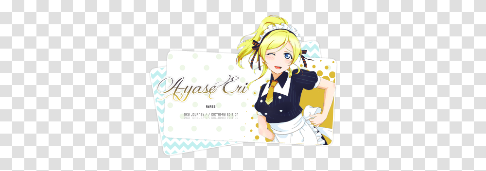 Closed Eli Ayase Birthday Edition Cartoon, Text, Person, Human, Paper Transparent Png