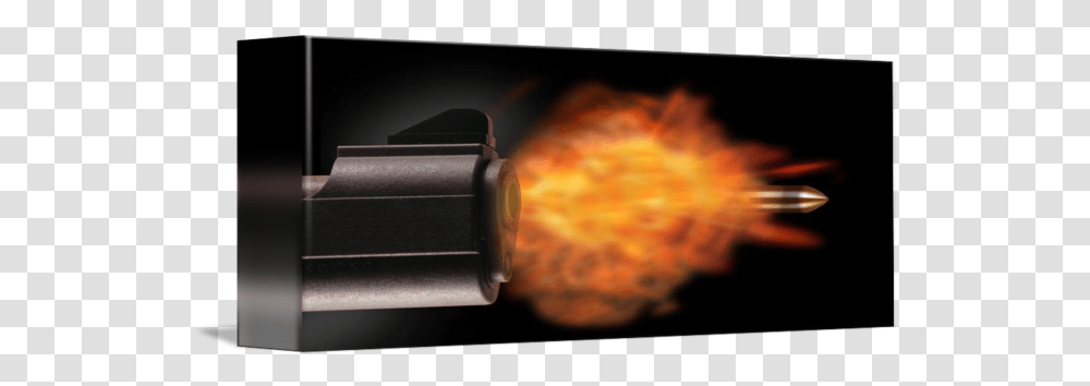 Closeup Of A Gun Firing Bullet By Panoramic Images Gun Barrel, Camera, Electronics, Plant, Lighting Transparent Png