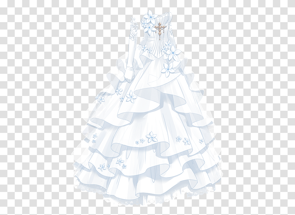 Cloth Drawing Prom Dress Fantasy Anime Wedding Dress, Female, Person, Gown Transparent Png