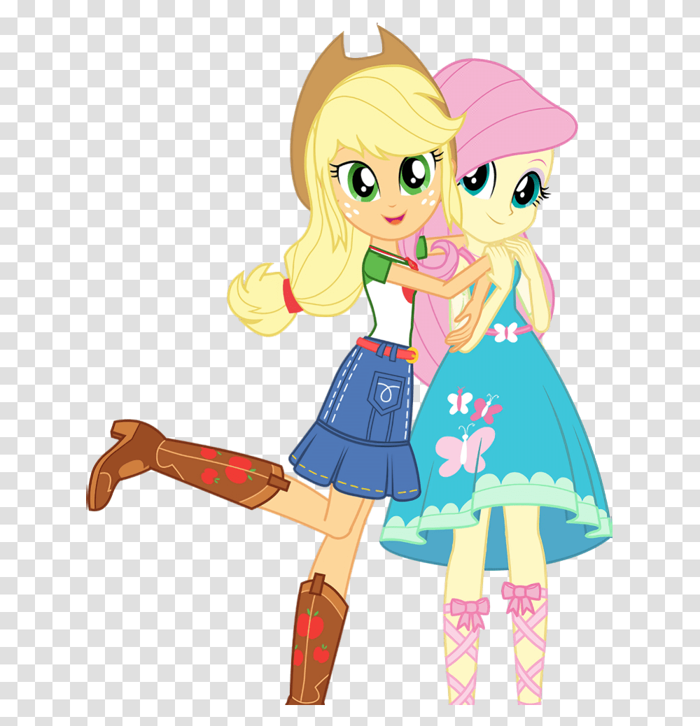 Clothes Equestria Girls My Little Pony Applejack And Fluttershy, Person, Toy, Female, People Transparent Png
