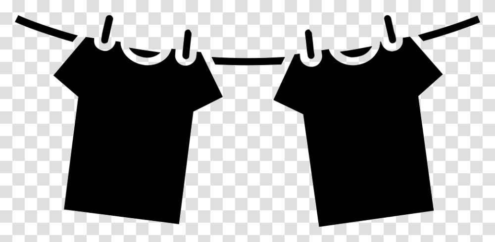Clothes Hanging On Rope For Drying Drying Clothes Icon, Hand, Stencil, Label Transparent Png