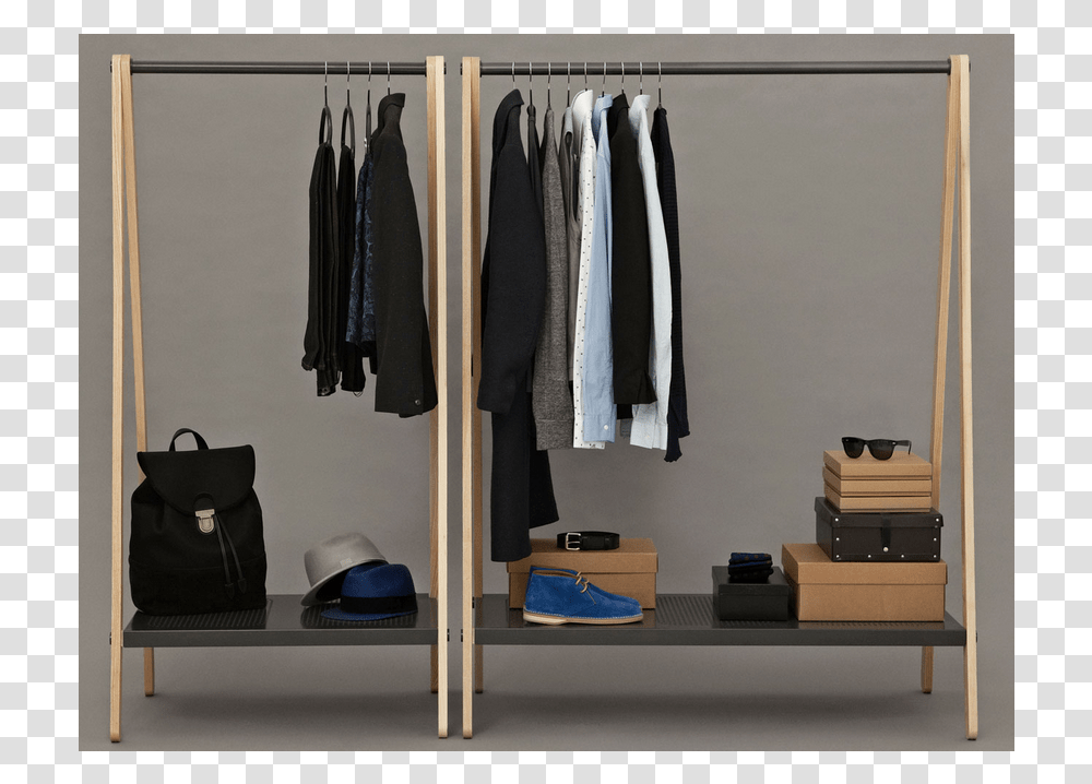 Clothes On Rack Toj Clothes Rack By Normann Copenhagen, Furniture, Closet, Indoors Transparent Png