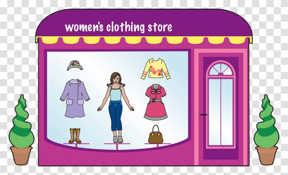 Clothes Shop Clothing Boutique Fashion Clip Art, Person, Human, Girl, Female Transparent Png