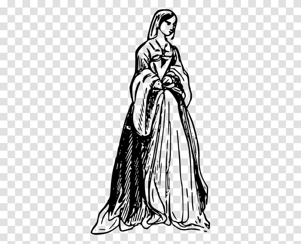 Clothing Century Drawing Dress Line Art, Gray, World Of Warcraft Transparent Png