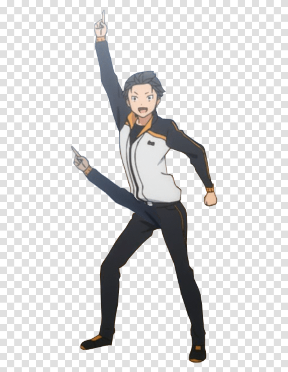 Clothing Footwear Standing Male Joint Shoe Subaru Re Zero Victory Meme, Person, Dance Pose, Leisure Activities, Sleeve Transparent Png