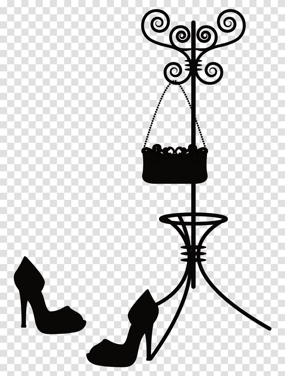 Clothing High Heeled Footwear Clothes Hanger Shoe Shoe, Silhouette, Lamp, Arrow Transparent Png