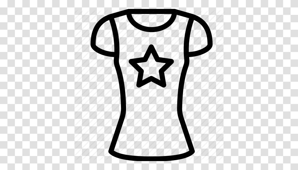 Clothing Outline Shirt Star Tshirt Womens Icon, Apparel, Bag, Dress, Swing Transparent Png