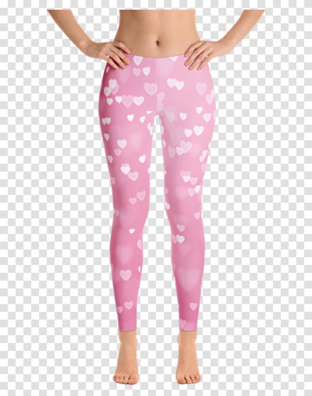 Clothing Pink Heart Leggings Women Capri Pants, Apparel, Person, Human, Tights Transparent Png