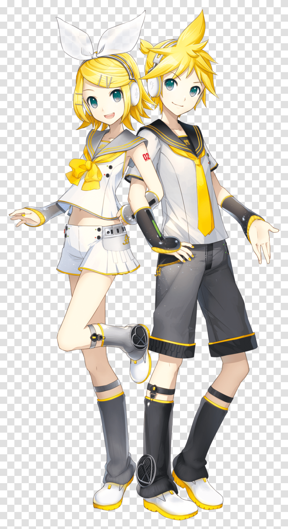 Clothing Yellow Human Hair Color Anime Cartoon Uniform Kagamine Rin Len, Person, Shoe, Footwear, People Transparent Png