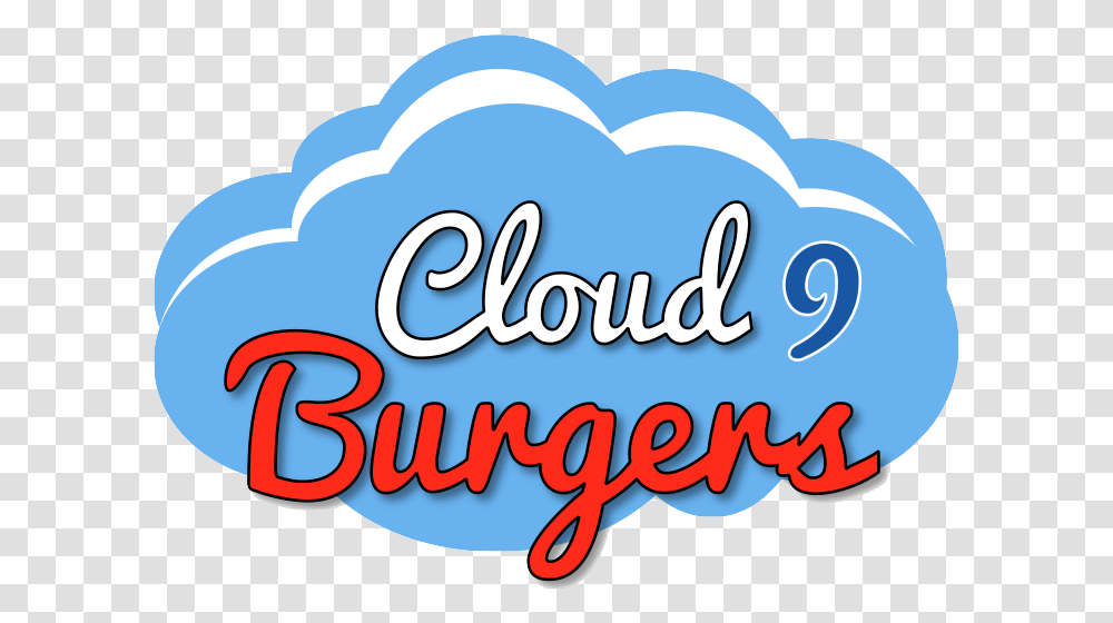 Cloud 9 Burgers Cloud 9 Burgers Logo, Text, Word, Label, Alphabet Transparent Png