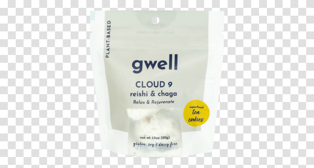 Cloud 9 Reishi & Chaga Adaptogen Tea Cookies - Gwell Plantbased Functional Food Snacks, Powder, Flour, Bottle, Sugar Transparent Png