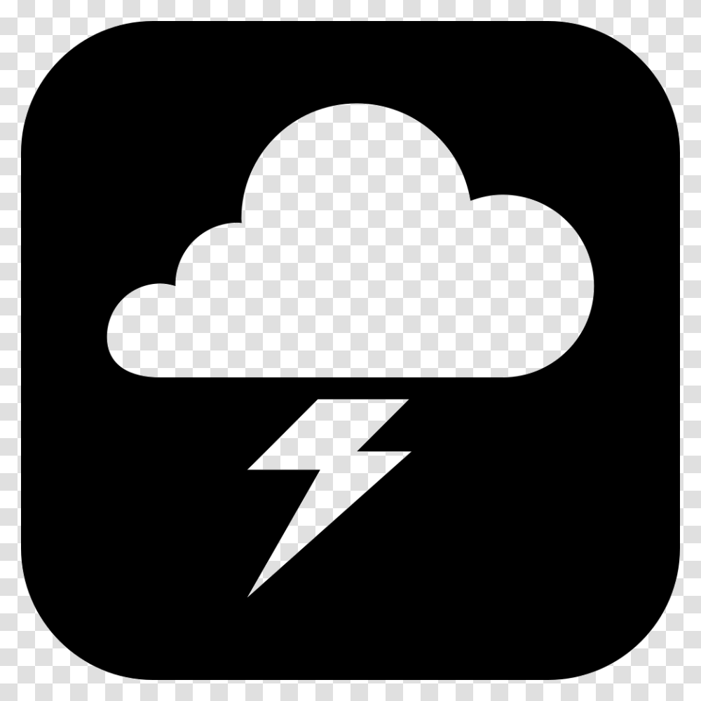 Cloud And Lightning Bolt Symbol Icon Free Download, Stencil, Lamp, Logo, Trademark Transparent Png