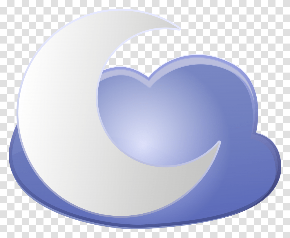 Cloud And Moon Weather Icon Clip Art, Heart Transparent Png