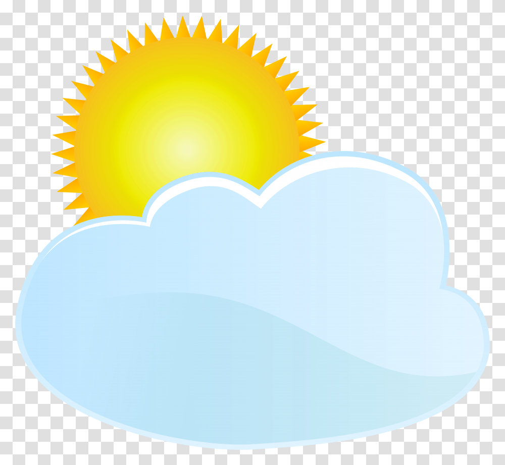 Cloud And Sun Weather Icon Clip Art, Outdoors, Nature, Light, Heart Transparent Png