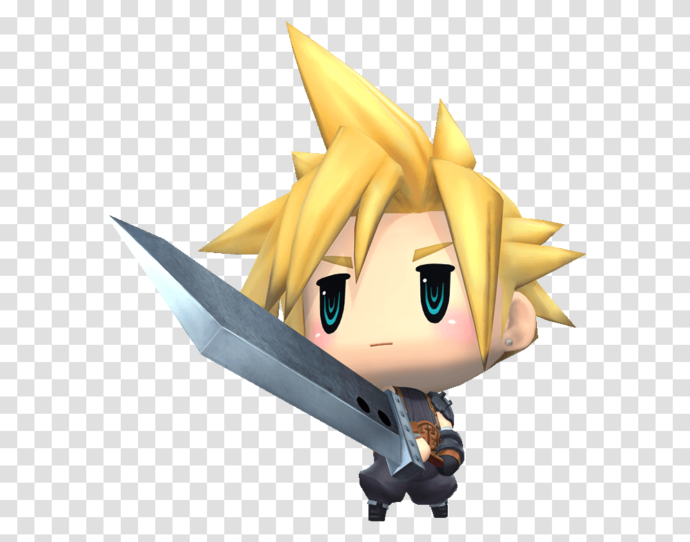 Cloud And Tifas Woff Bios Cloud Strife World Of Final Fantasy, Toy, Figurine, Weapon, Weaponry Transparent Png