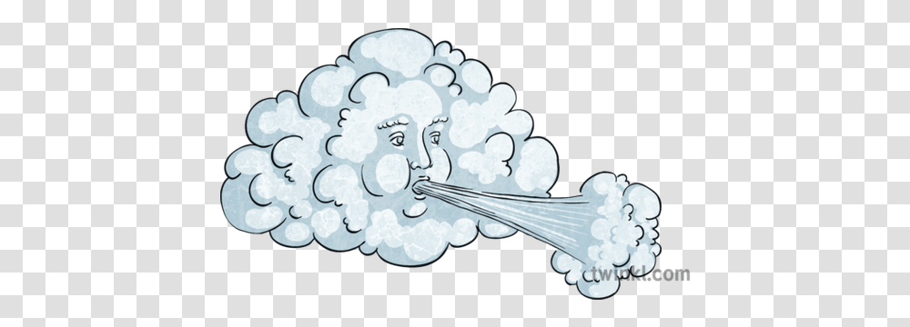Cloud Blowing Wind Illustration Twinkl Clip Art, Nature Transparent Png